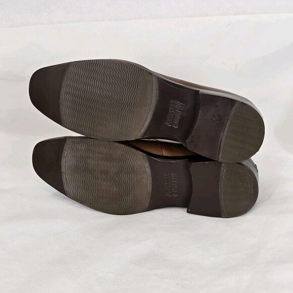 Johnston & Murphy Shoes Mens Size 8.5 Brown Leather Slip On Loafers Sheepskin - Picture 12 of 13